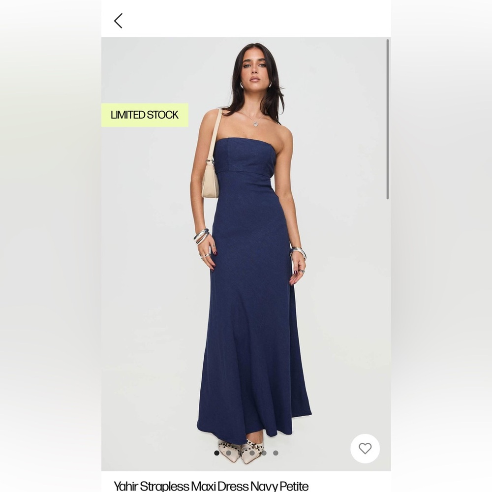 Yahir Strapless Maxi Dress Navy Petite